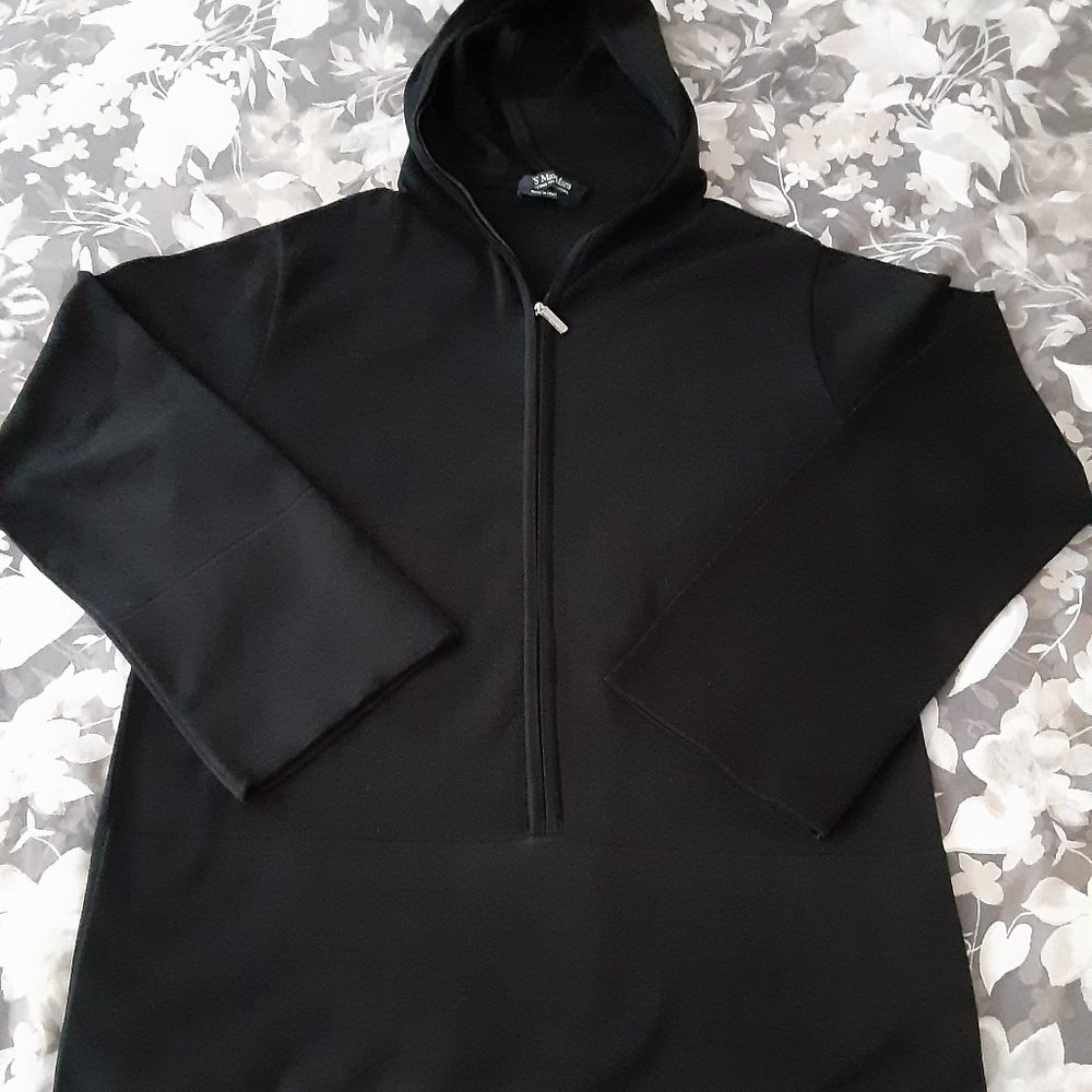MaxMara - navy blue hoodie - M - made in Italy - stretch cotton